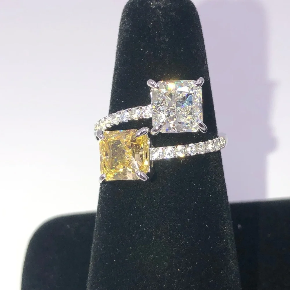 18k 2.6ct Radiant Cut Wrap Ring - Picture 7 of 11